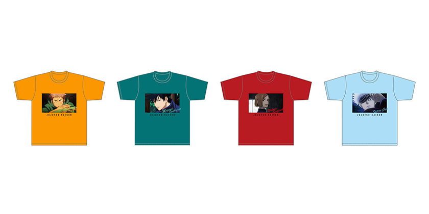 場面写tシャツ 4種 発売日 21年02月価格 各3 000円 税カテゴリー 雑貨 場面写を使用したtシャツが登場 ラインナップは虎杖 伏黒 釘崎 五条の4種です 発売元 ムービックお問合せ Www Movic Jp Shop